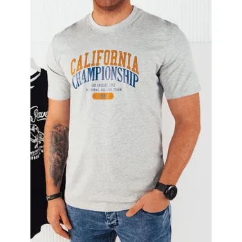 Pánské tričko Světle šedé tričko s potiskem RX5388 Velikost: 2XL