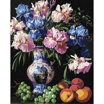 Set školních potřeb Malowanie po numerach - Piękno irysów 40x50cm