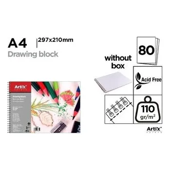 Set školních potřeb Blok rysunkowy A4/80K 110g (pl, 2000, Artix)