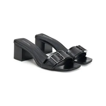 Dámské pantofle Nazouváky Calvin Klein Heel Mule 50 W/Buckle - Lth HW0HW02478 Černá 37