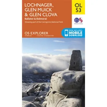 Encyklopedie Lochnagar, Glen Muick & Glen Clova, Ballater & Balmoral - Ordnance Survey [EN] (2015, Skládaná mapa, Ordnance Survey)