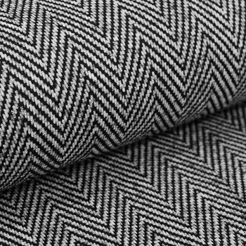 Kabátovina N6978, bílo-černý cik cak, š.150