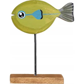 Socha Figurka dekorativní do obýváku Dekorace domu 16,5x12cm Ryba Zelená