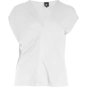 Tričko Nu Denmark 8329-54 jemně bílé s řasením do V Velikost: 38