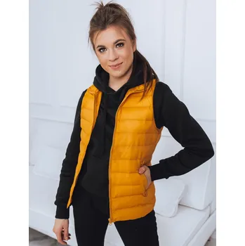 Dámská vesta Žlutá prošívaná vesta bez kapuce ROSILA TY2580 Velikost: L