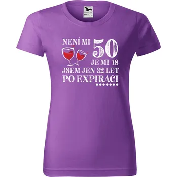 Dámské tričko DOBRÝ TRIKO Dámské tričko s potiskem Po expiraci Barva: Fialová, Velikost: L