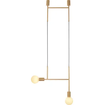 ACA DECOR Závěsné svítidlo KYOTO max. 2x60W/E27/230V/IP20, zlaté