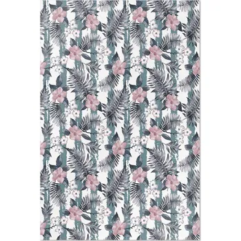 Koberec Vinylový koberec do obýváku 140x210 cm Havajské listy a květy, tropický vzor