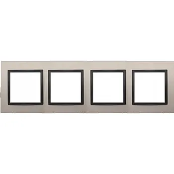 vypínač Čtyřnásobný Rámeček Kontakt-simon stříbrný