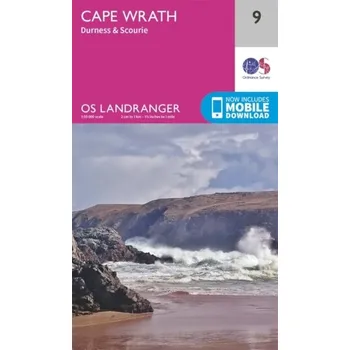 Encyklopedie Cape Wrath, Durness & Scourie - Ordnance Survey [EN] (2016, Skládaná mapa, Ordnance Survey)