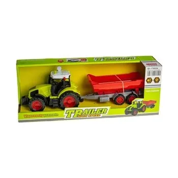 autíčko Traktor s přívěsem, na setrvačník, světlo, zvuk; 42x16x11cm,, (cs, Vizopol)