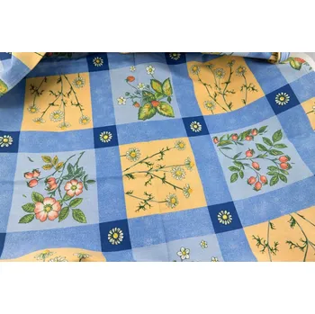 ubrus Bavlněný patchwork ubrus modrožlutý