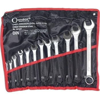 Auto-moto KLÍČE OTEVŘENÉ A OČKOVÉ 6-22 MM, 12 KS CONDOR