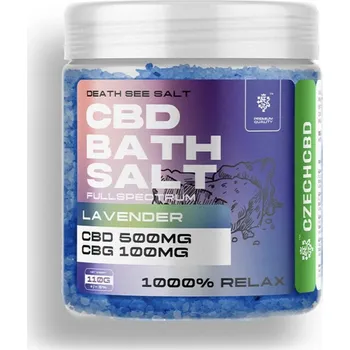 Koupelová sůl CZECHCBD CBD + CBG sůl 500 mg Levandule, 110 g