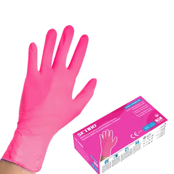 Pracovní rukavice SETINO nitrilové rukavice - růžové Velikost: S