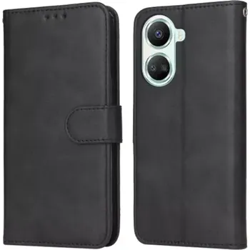 Pouzdro na mobilní telefon TopTechnology Kožené pouzdro pro Huawei Nova 10 SE černé, black, tzv. knížka