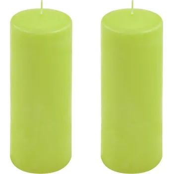 Svíčka Zelená parafínová svíčka 20 cm, 80 h hoření, sada 2 ks