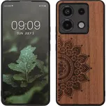 Dřevěné pouzdro KWmobile - Xiaomi Redmi Note 13 Pro 5G / Poco X6 5G Rising sun (Pouzdro na mobil Xiaomi Redmi Note 13 Pro 5G / Poco X6 5G z přírodního dřeva s ornamentem + silikonová vanička - Rising sun)