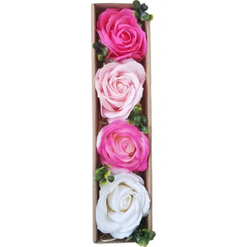 Mýdlo made by ANTEROS Dekorace Mýdlové květy v dárkovém boxu 4ks Pink mix