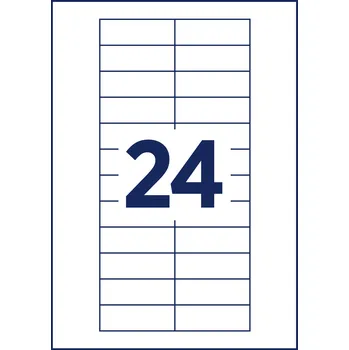 Speciální papír Avery Zweckform DPC6422A-10 Papírové jmenovky 64x22 mm, 190g/m2, 240 ks, bílé + online software pro tisk štítků + tisková šablona ke stažení zdarma