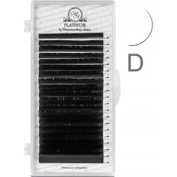 Umělé řasy Umělé řasy na pásku pro prodlužování, černé, zakřivení D, tloušťka 0,085, délka 13 mm PLATINUM