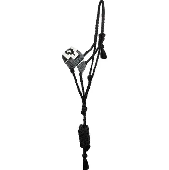 Pool's Set provazové ohlávky s vodítkem Diamond Design Mohair Pool's, black/grey