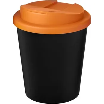 Termohrnek Hrnek z recyklátu o objemu 250 ml s víčkem odolným proti rozlití Americano® Espresso Eco - Černá / Oranžová