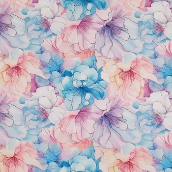 Kostýmovka N6732, modro-lila květy, š.145