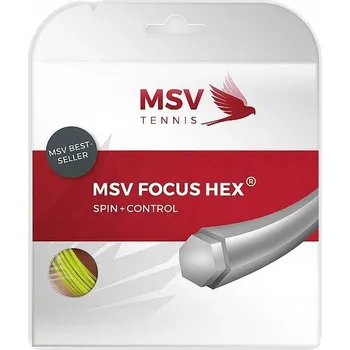 Struna na výplet tenisové rakety Tenisový výplet MSV Focus Hex 1,18 mm / 12 m žlutý