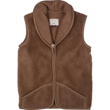 Dámská vesta Vlnka Vesta s velbloudí a Merino vlnou s límcem hnědá velikost oblečení 5XL