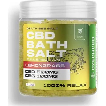 Koupelová sůl CZECHCBD CBD + CBG sůl 500 mg Citrónová tráva, 110 g