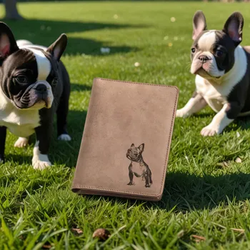 Obal na doklad Pouzdro Na Psí Pas - "Francouzský Buldoček" - 105 - Dárek pro milovníka psů