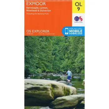 Encyklopedie Exmoor, Barnstaple, Lynton, Minehead & Dulverton - Ordnance Survey [EN] (2015, Skládaná mapa, Ordnance Survey)