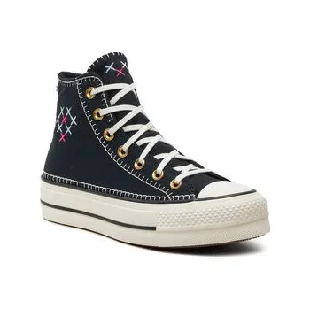Dámská móda Plátěnky Converse Chuck Taylor All Star Lift Crafted Stitching Platform Hi A08731C Černá 37