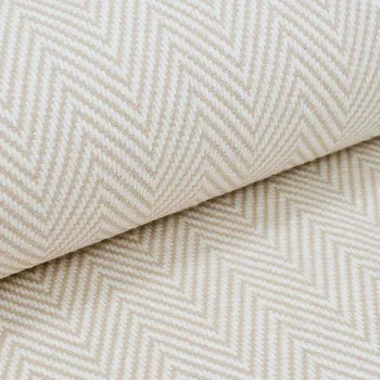 Kabátovina N6971, béžovo-bílý cik cak, š.150