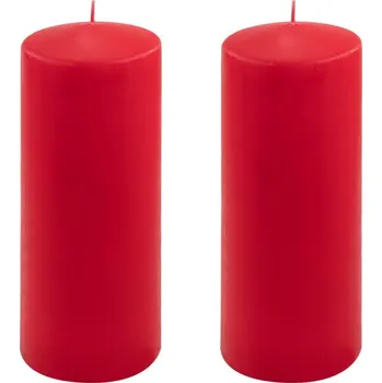 Svíčka Červená parafínová svíčka 25 cm, 180 h hoření, sada 2 ks
