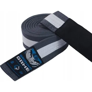 Opasek Dětský BJJ pásek (Šedý s bílým pruhem) K5 - 235 cm Ground Game