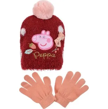Čepice SOUPRAVA KULICH A RUKAVICE PEPPA PIG - velikost 52