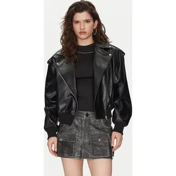 HUGO Bunda z imitace kůže Alipha-1 50530031 Černá Relaxed Fit 36