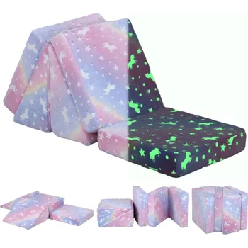 Aosom Dětská modulární pohovka a bunkr Rainbow svítící Pohovka Aosom Dětská modulární pohovka a bunkr Rainbow svítící