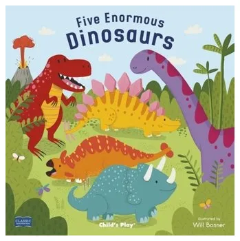 První čtění Five Enormous Dinosaurs [EN] (2018, Kartonová knížka, Child's Play International Ltd)