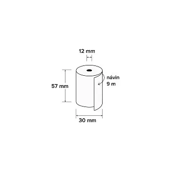 Kotouček do pokladny a tiskárny štítků Termo kotouček 57/30/12 mm, 9m, BPA free, 5 ks