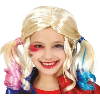Karnevalová paruka Guirca Harley Quinn paruka s culíčky dětská