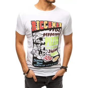 Bílé pánské tričko PIZZA RX4372 Velikost: 2XL