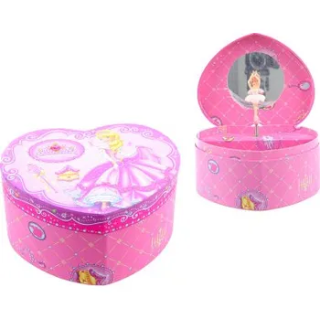 Dřevěná hračka LAMPS Hrací skříňka šperkovnice srdce princezna