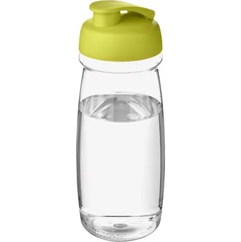 Sportovní láhev s vyklápěcím víčkem H2O Pulse® 600 ml - Průhledná / Limetková