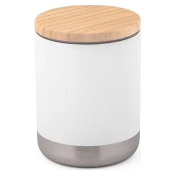 Termohrnek NORRE TUMBLER. Dvoustěnný nerezový (36% recyklace) vakuově izolovaný kelímek 370 ml - Bílá