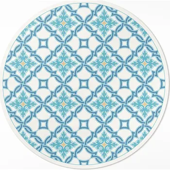 Koberec Kulatý Koberec z PVC do kanceláře Rozměr ⌀ 70 cm Řetězové ozdobné vazby na dlaždice