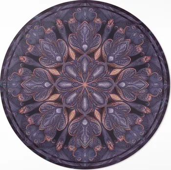 Obraz Kulatý Koberec z PVC, průměr 70 cm, Orientální dekorativní vzor s rostlinným motivem
