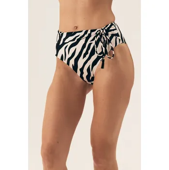 Dámské plavky Esotiq Zibraz Vyšší plavkové kalhotky se zebrovaným vzorem - ESO01X/smetanová / S ESO4I002-01X
